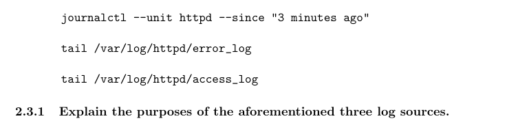 Explain the purposes of the aforementioned three