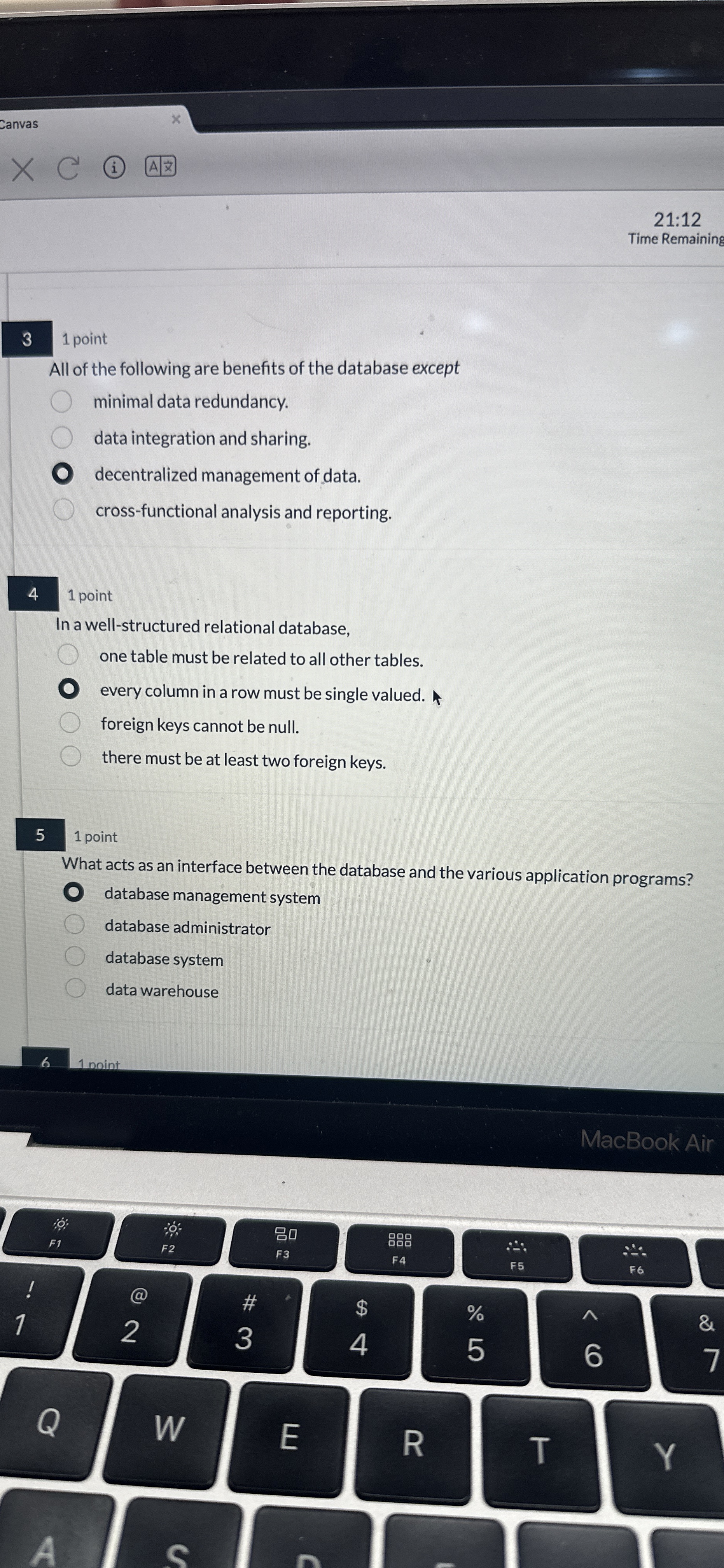 Canvas 2 1 : 1 2 Time Remaining 3 1 point All of
