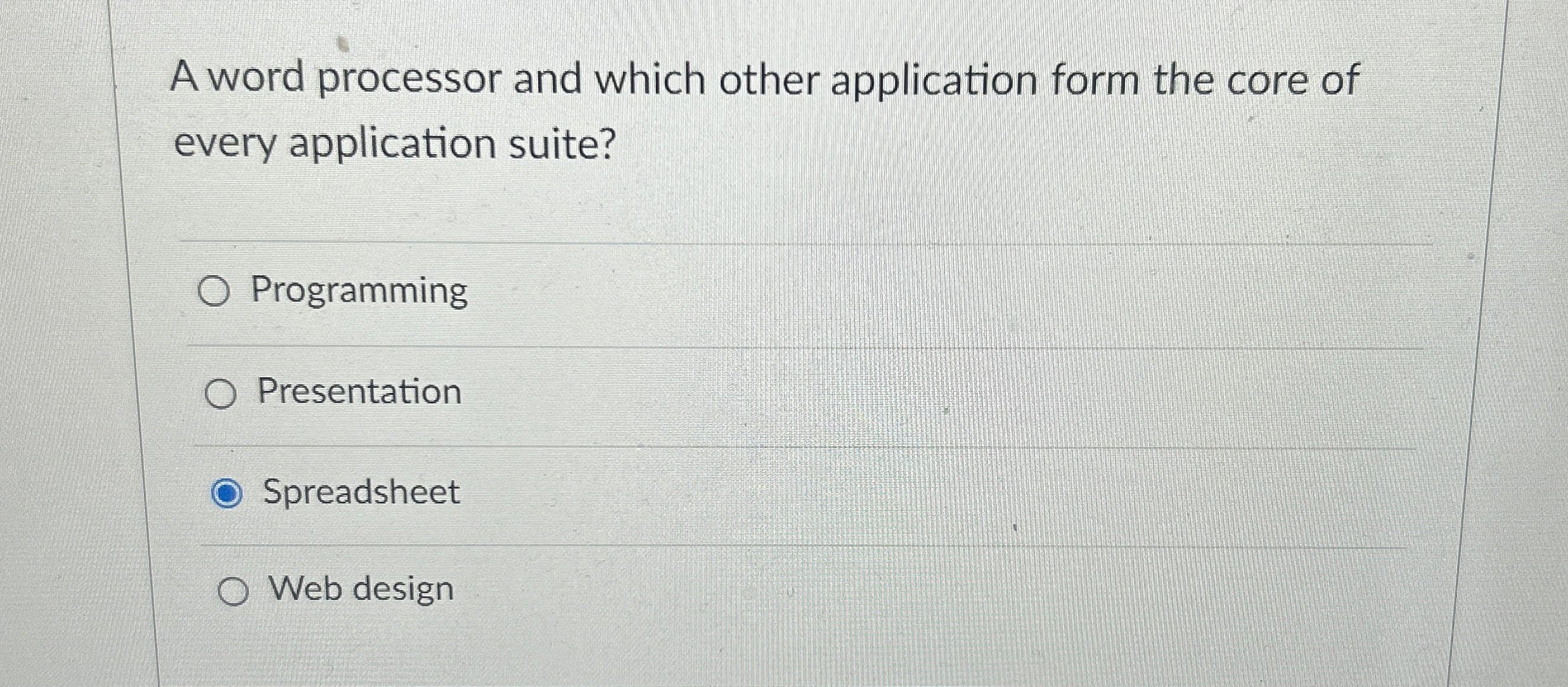 A word processor and which other application form