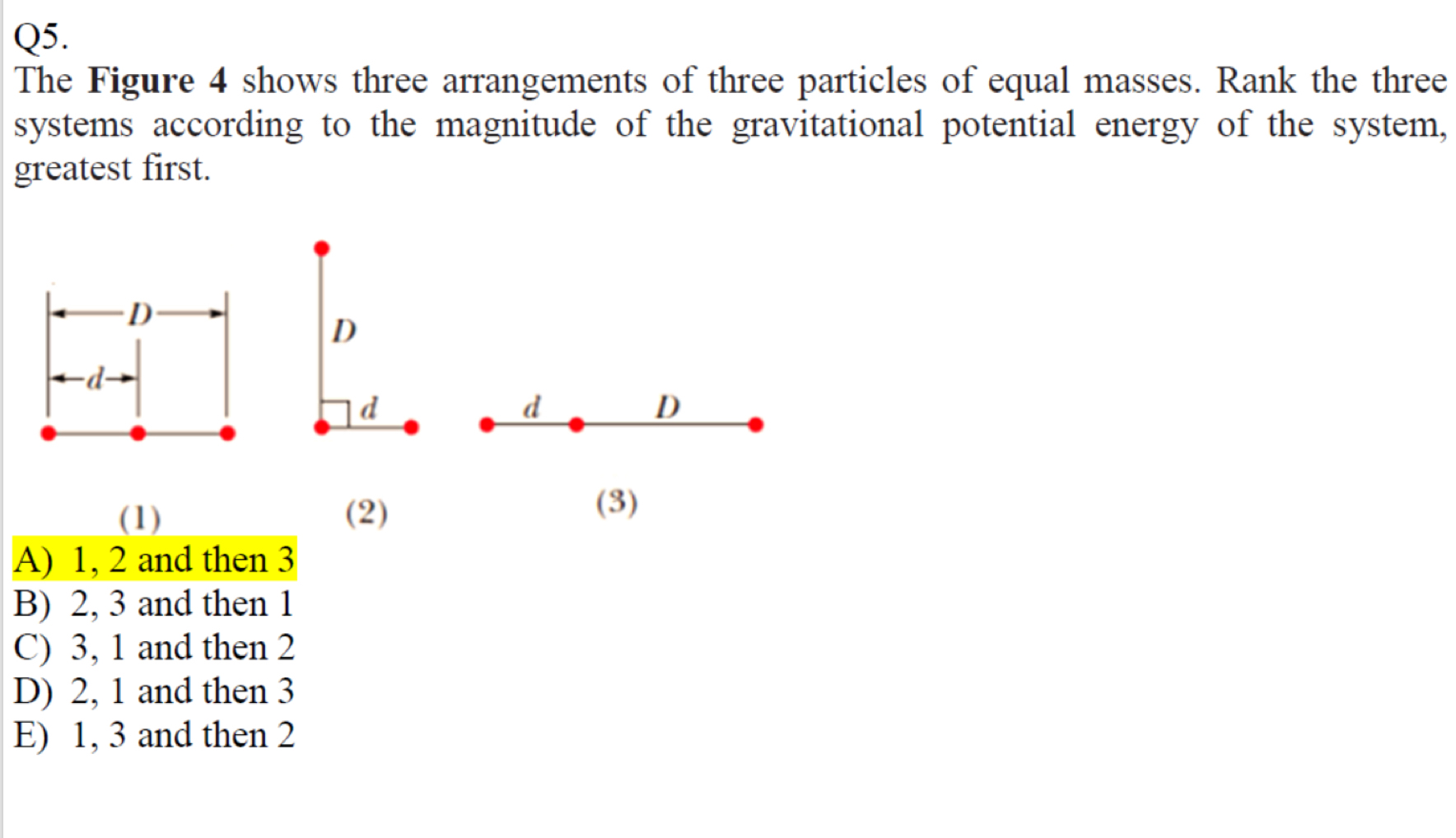 Q 5 . The Figure 4 shows three arrangements of