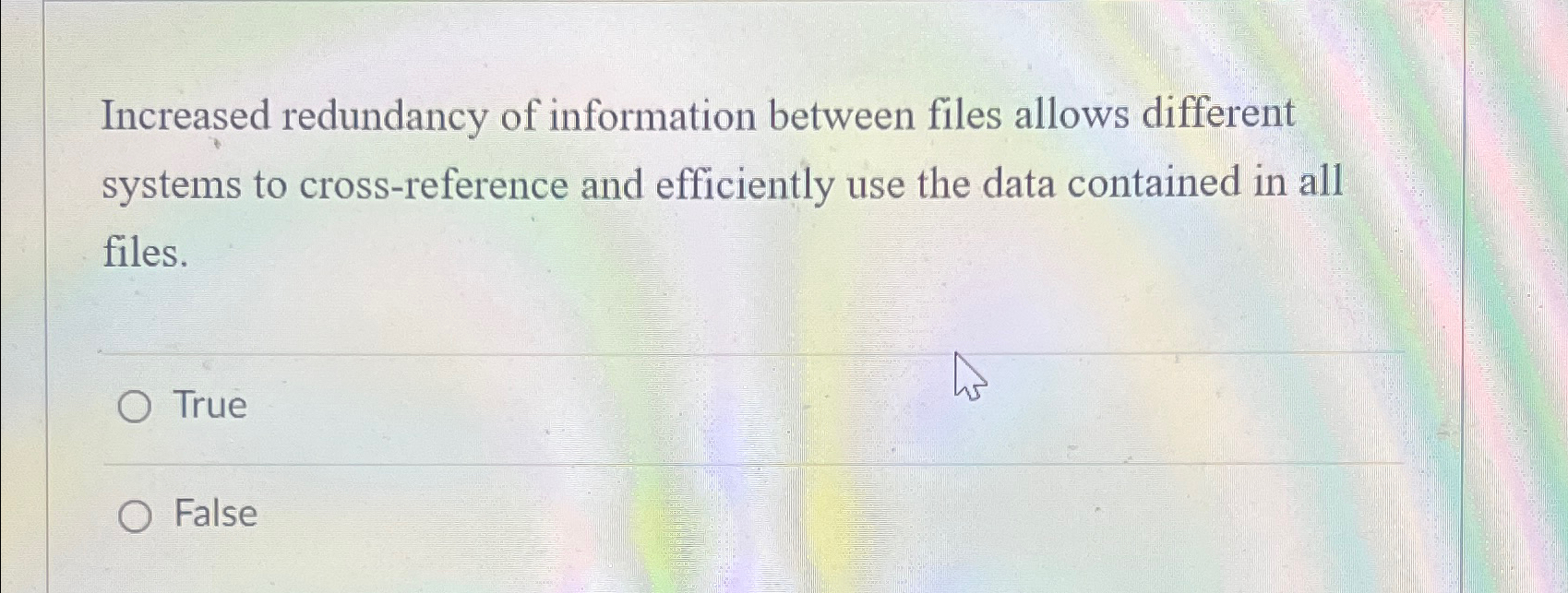 Increased redundancy of information between files