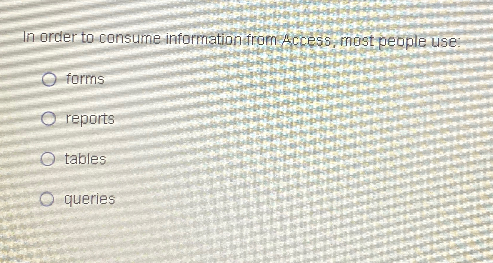 In order to consume information from Access, most