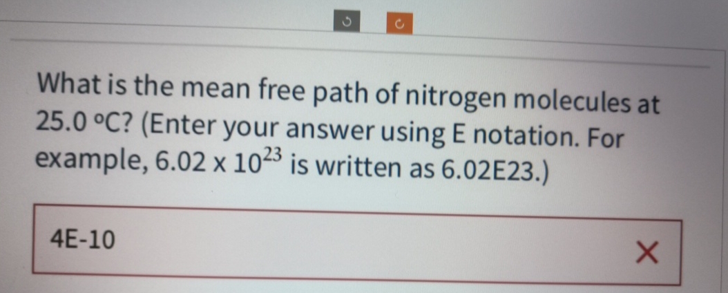 What is the mean free path of nitrogen molecules