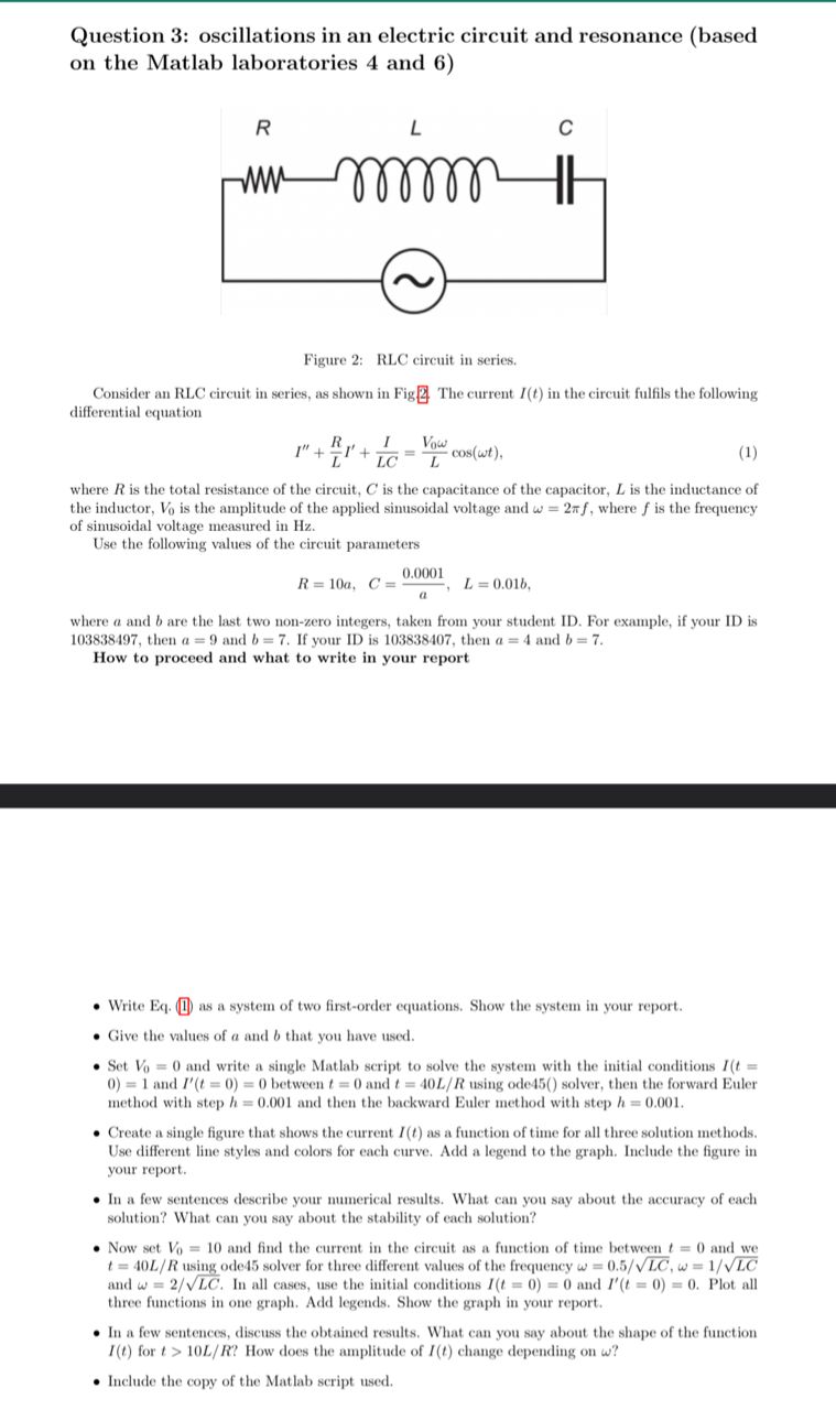 using matlab, help me solve using a = 3 , b = 5 (