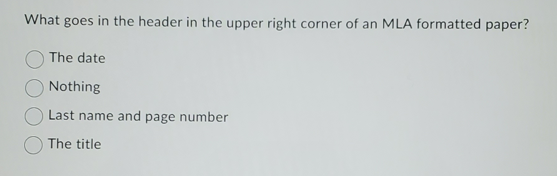 What goes in the header in the upper right corner