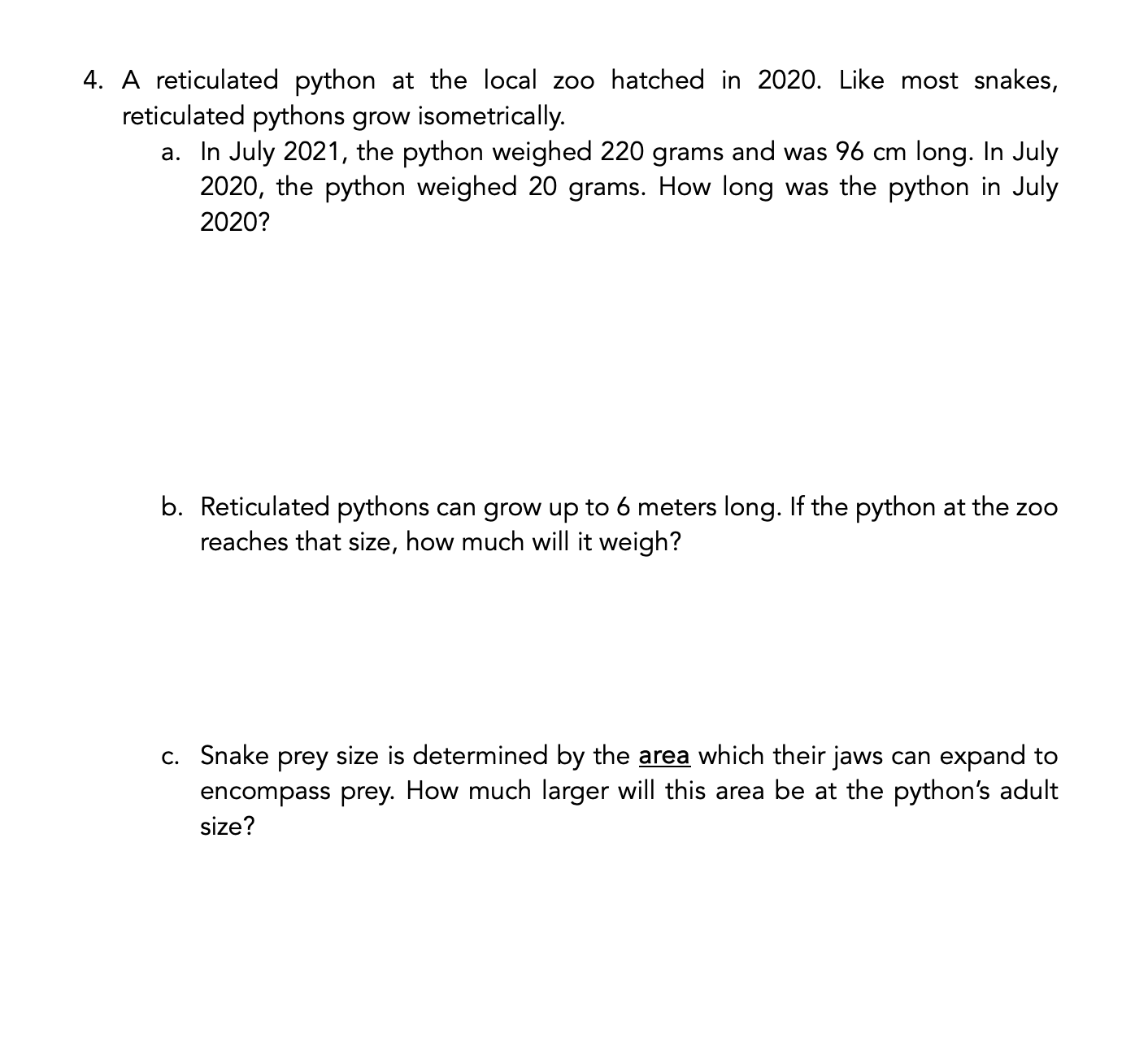 A reticulated python at the local zoo hatched in