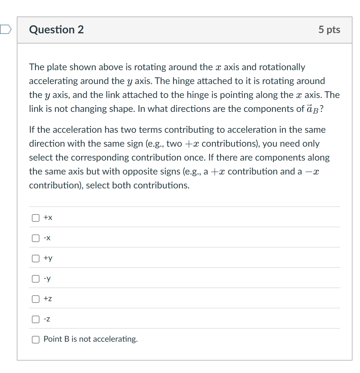 Question 2 The plate shown above is rotating