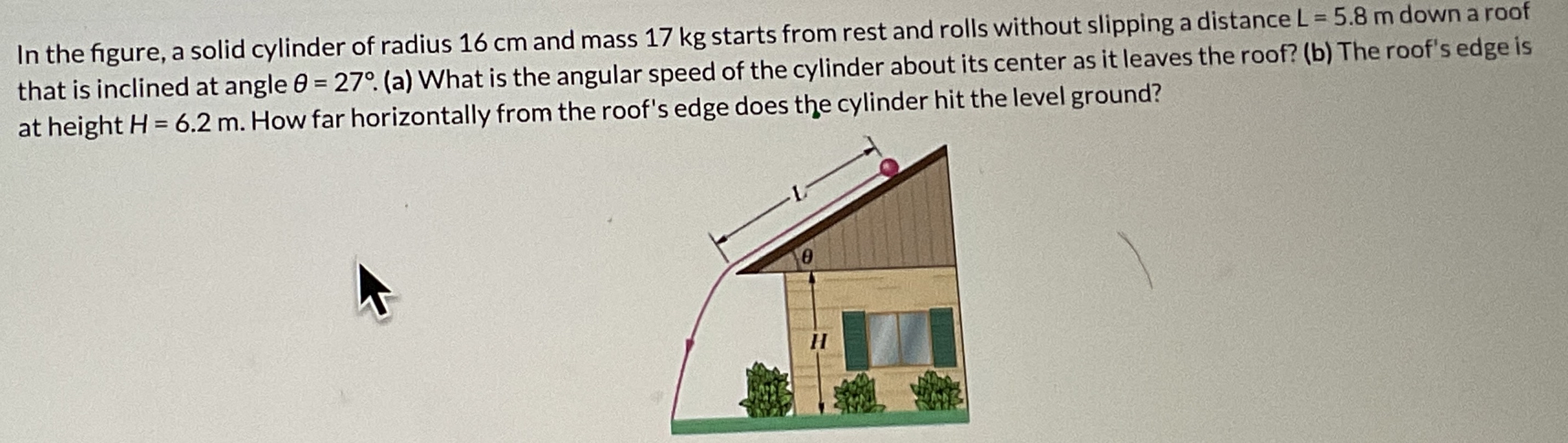 In the figure, a solid cylinder of radius 1 6 cm