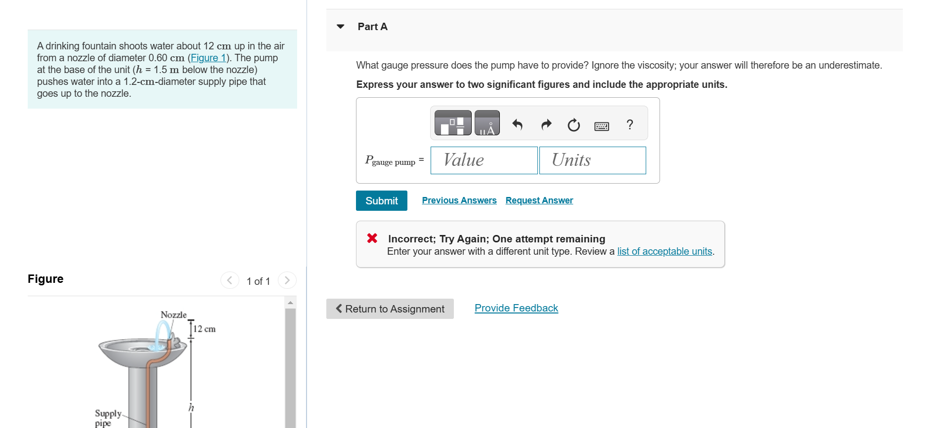 A drinking fountain shoots water about 1 2 cm up