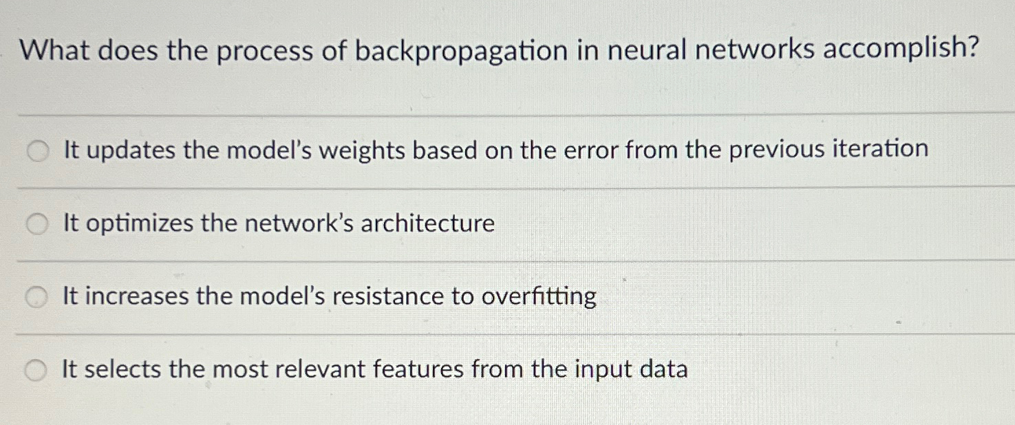 What does the process of backpropagation in