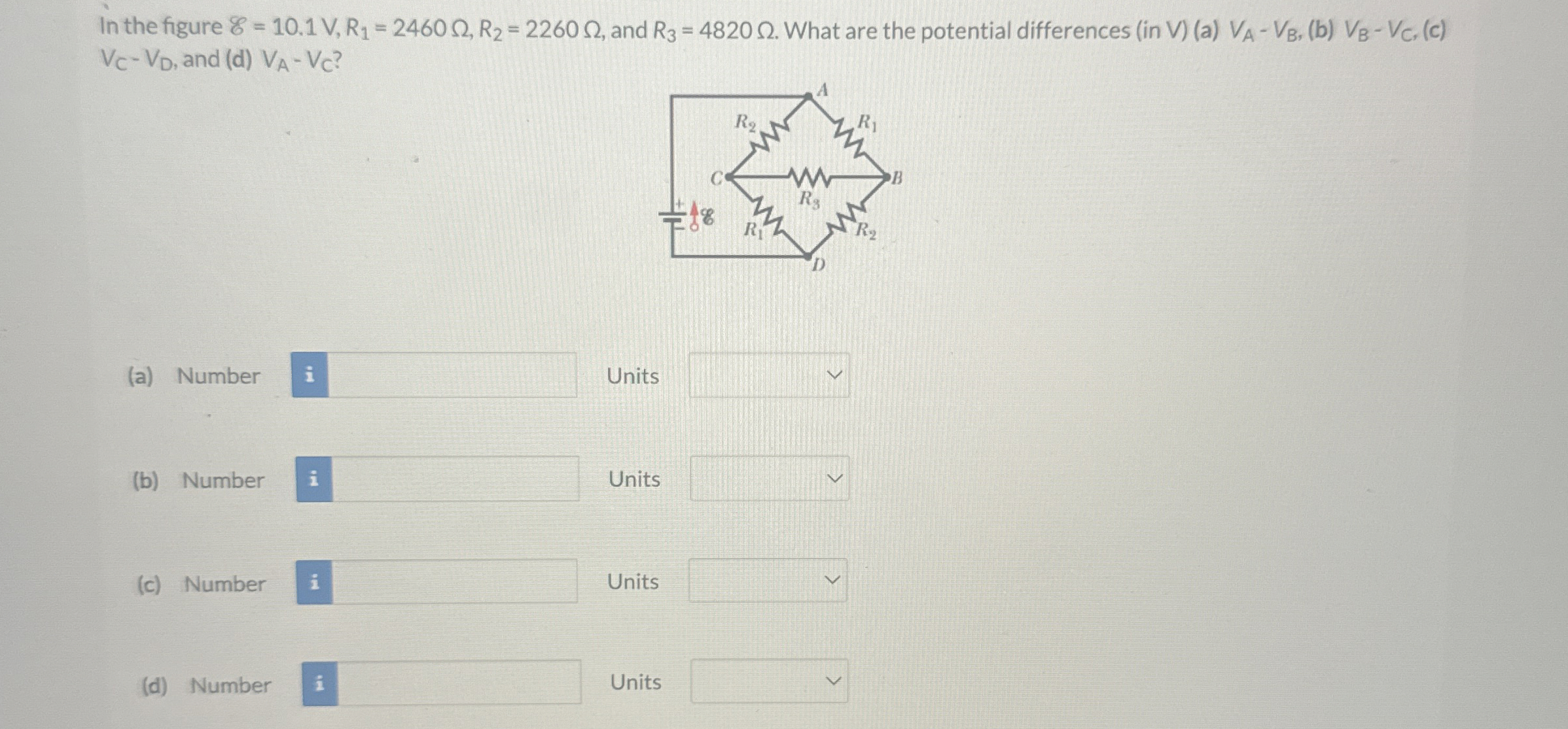 In the figure E = 1 0 . 1 V , R 1 = 2 4 6 0 , R 2
