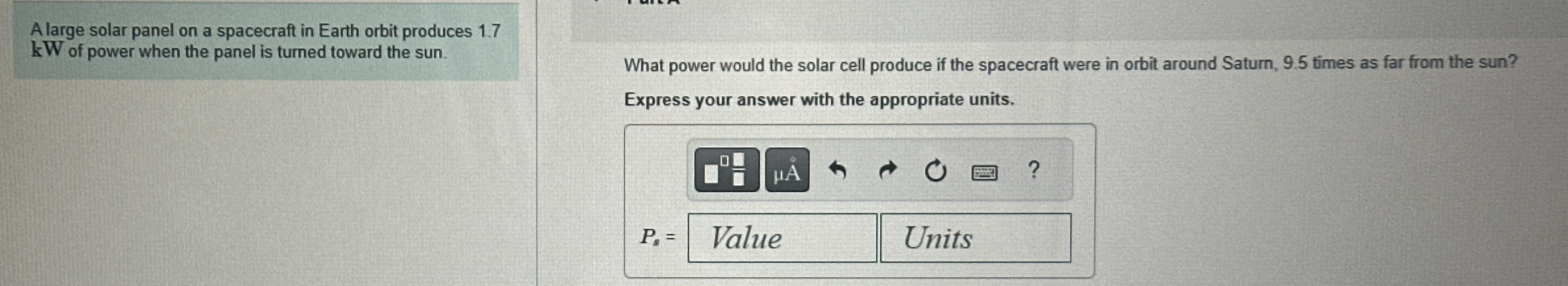 Alarge solar panel on a spacecraft in Earth orbit