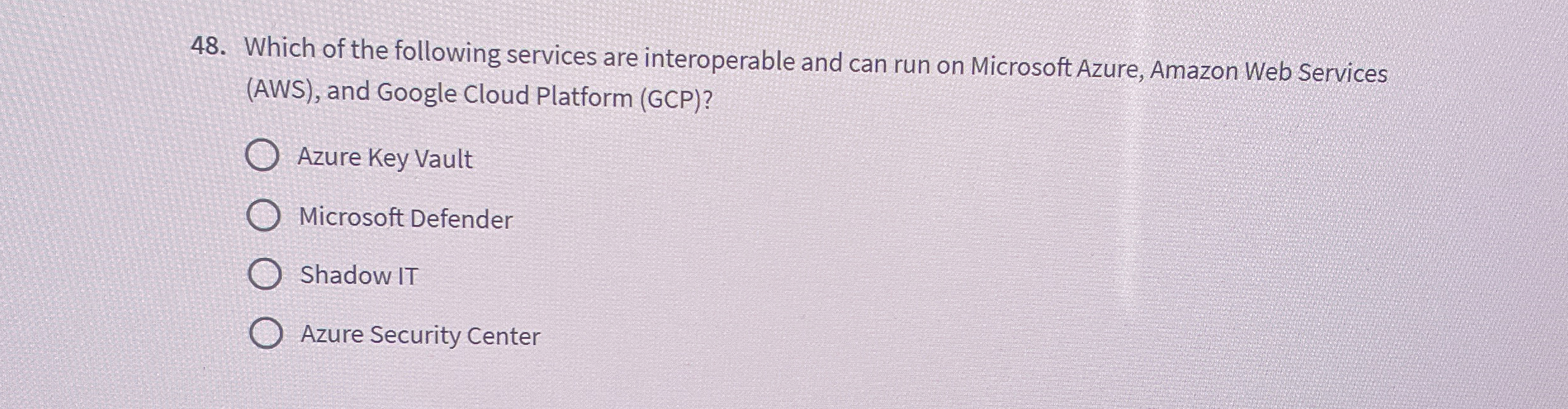 Which of the following services are interoperable