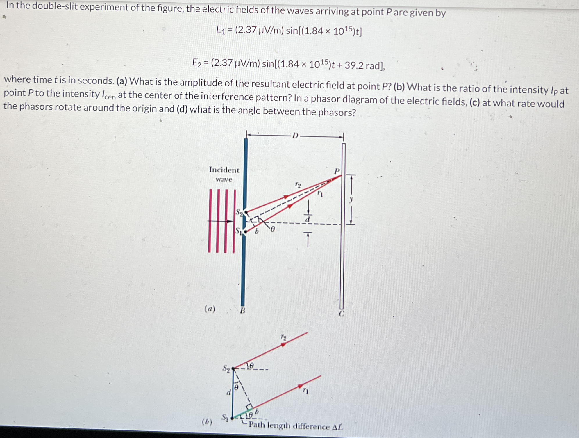 In the double - slit experiment of the figure,