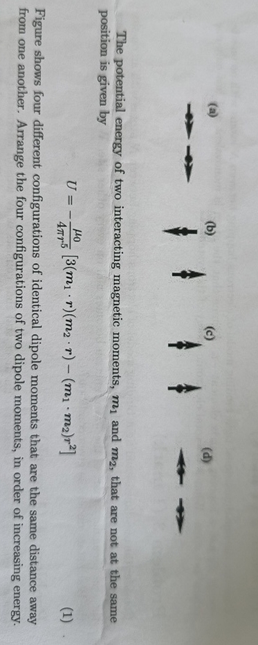 ( a ) ( b ) ( c ) ( d ) The potential energy of