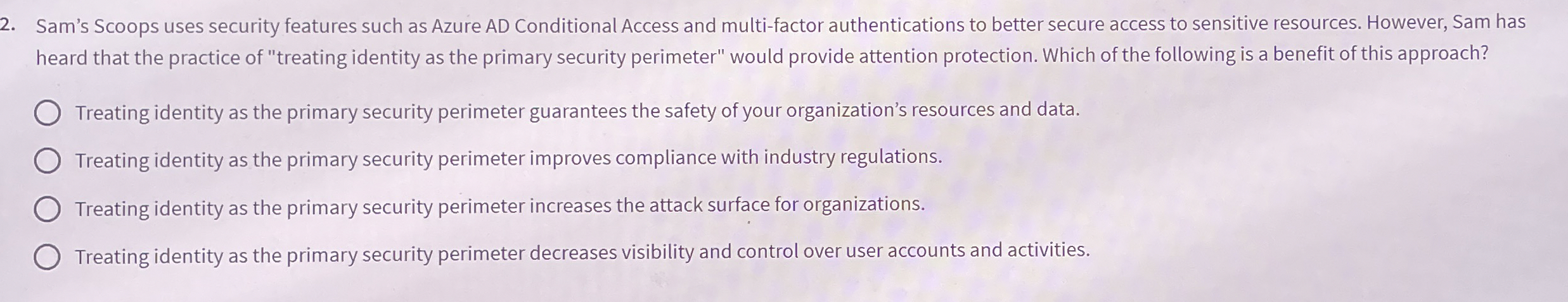 Sam's Scoops uses security features such as Azure