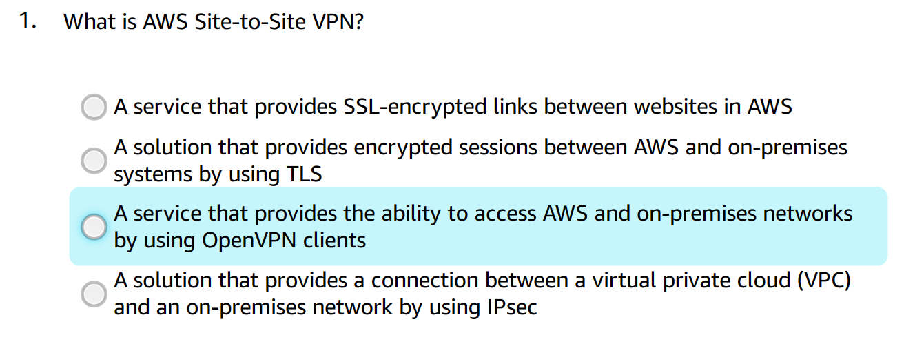 What is AWS Site - to - Site VPN ? A service that