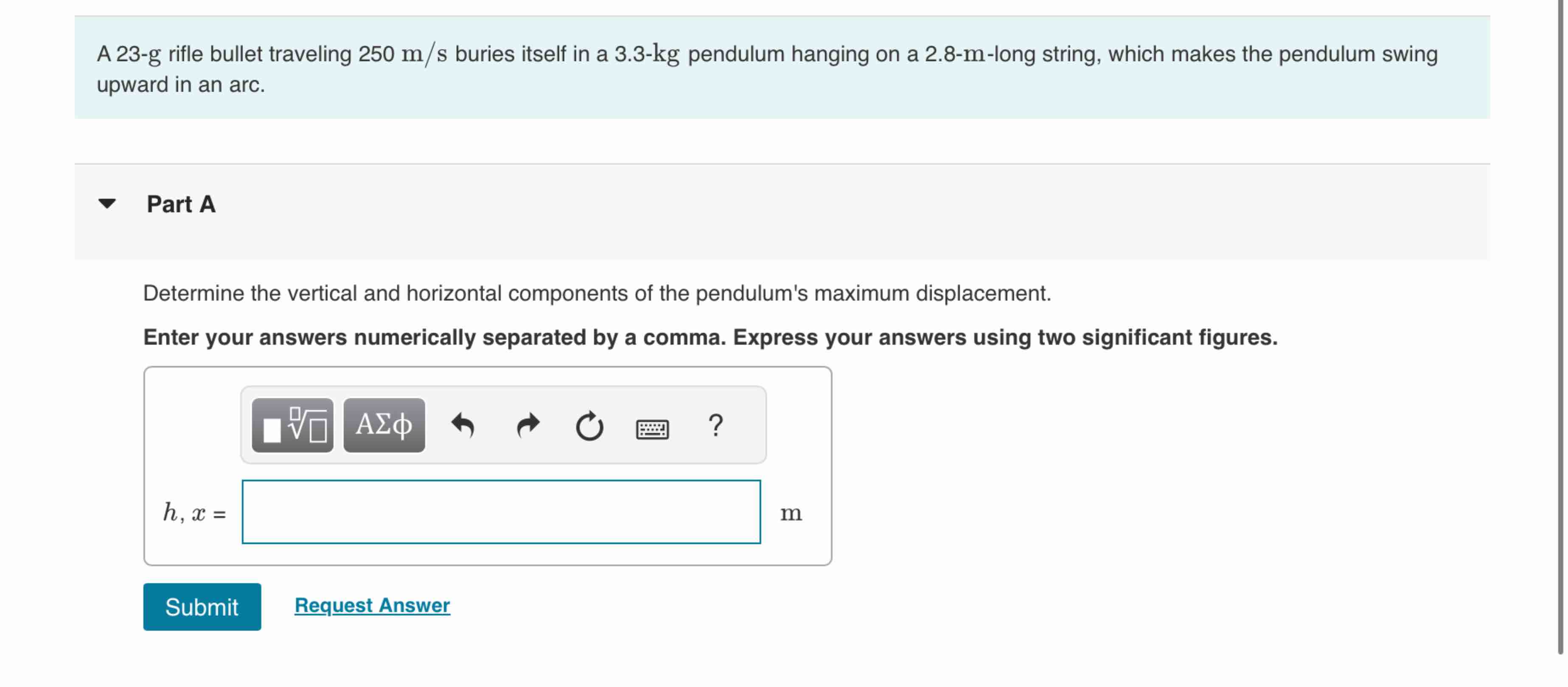 A 2 3 - g rifle bullet traveling 2 5 0 ( m ) / (