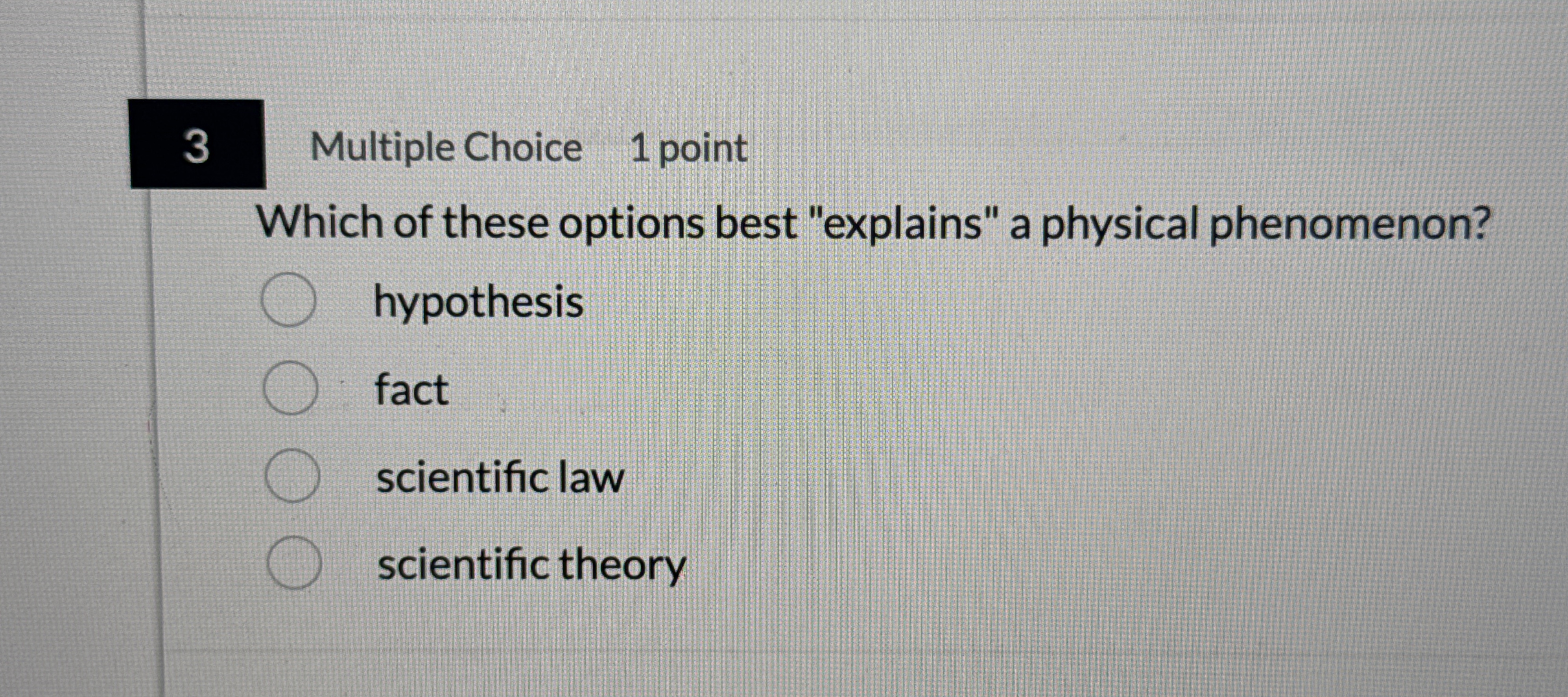 Multiple Choice 1 point Which of these options