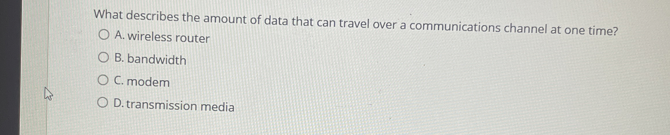 What describes the amount of data that can travel