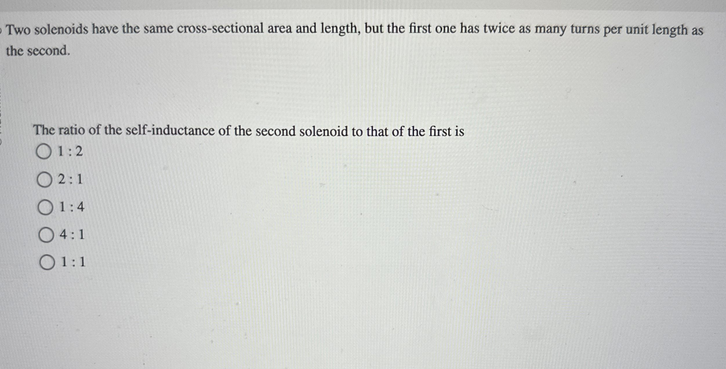 Two solenoids have the same cross - sectional