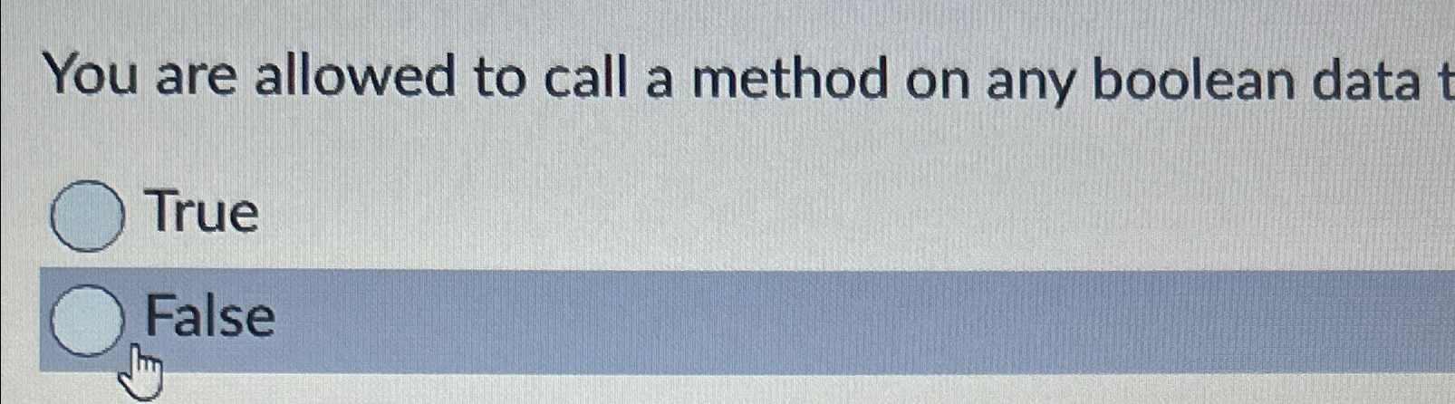 You are allowed to call a method on any boolean
