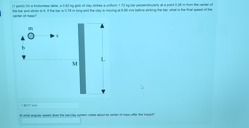 ( 1 point ) On a frictionless table, a 0 . 6 2 kg