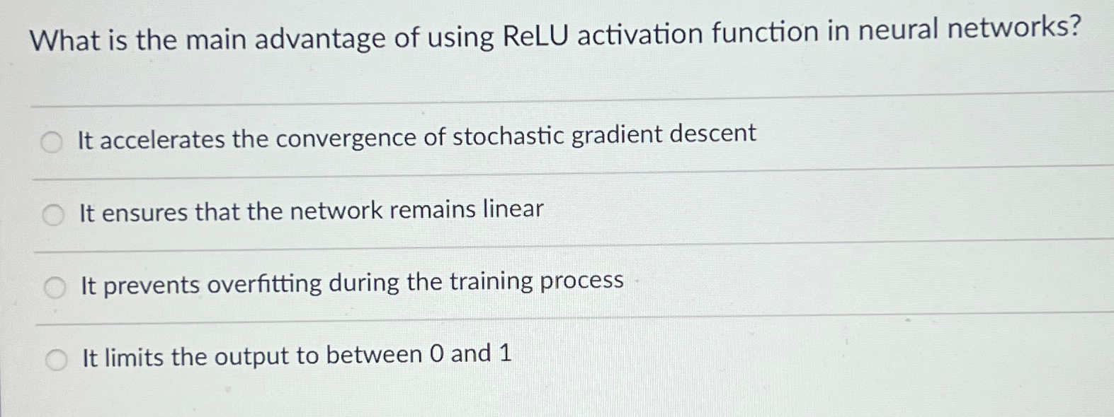 What is the main advantage of using ReLU
