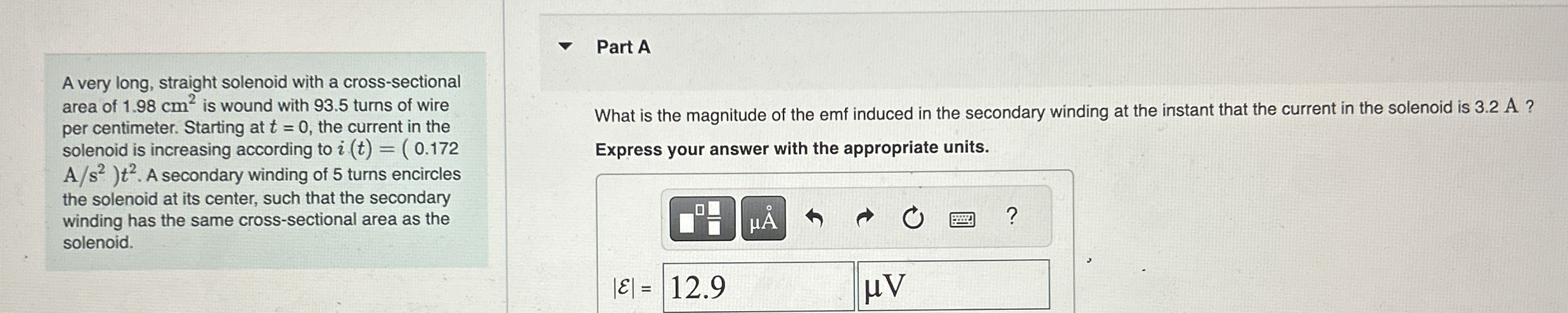 A very long, straight solenoid with a cross -