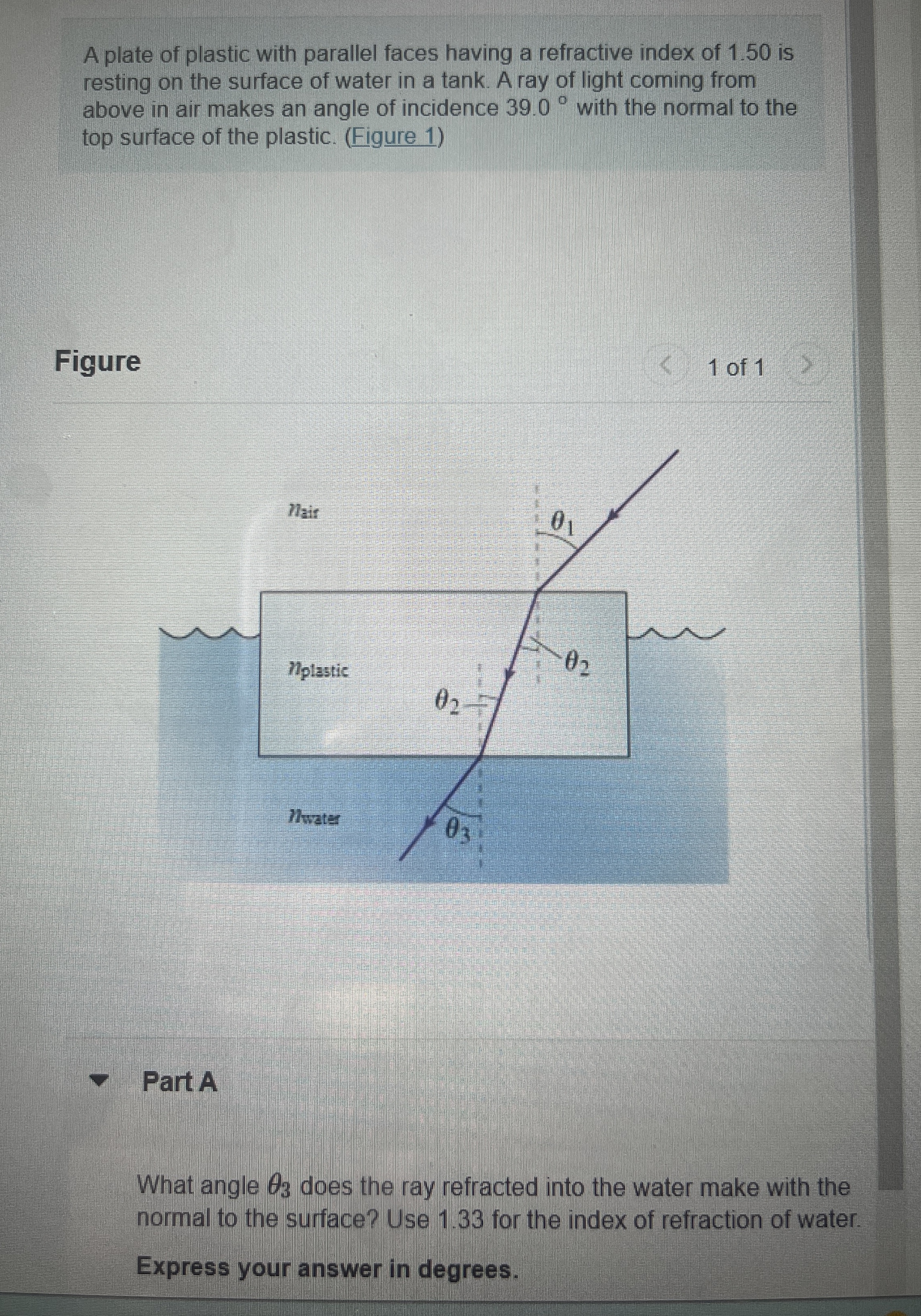 A plate of plastic with parallel faces having a