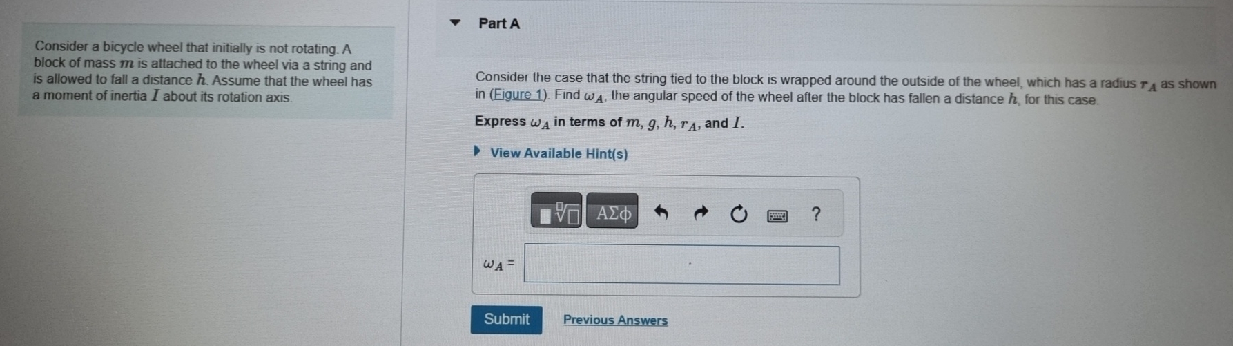 Consider a bicycle wheel that initially is not