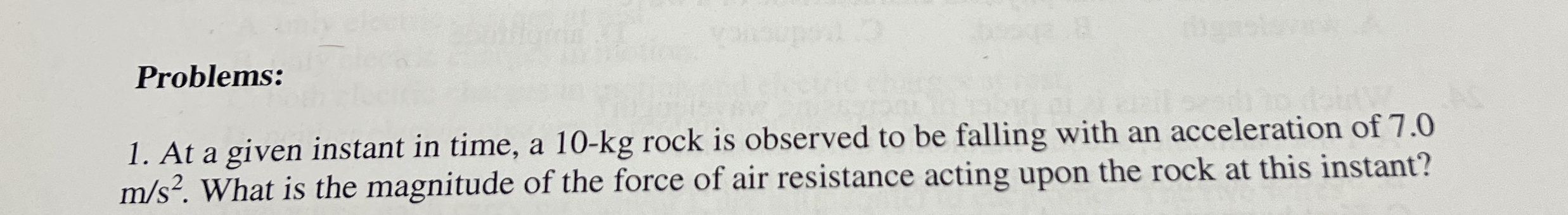 Problems: At a given instant in time, a 1 0 - k g