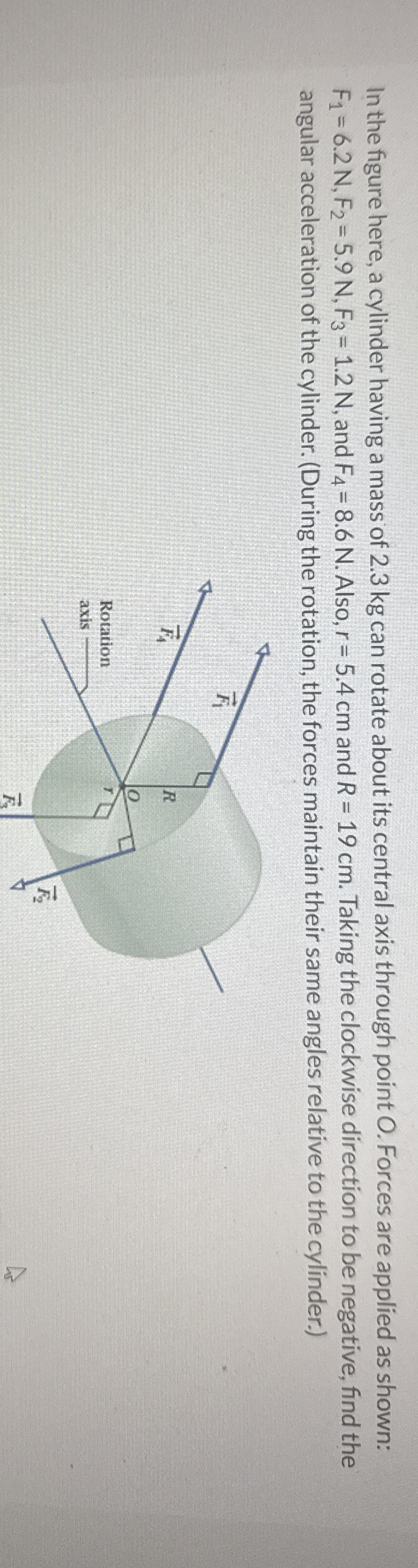 In the figure here, a cylinder having a mass of 2
