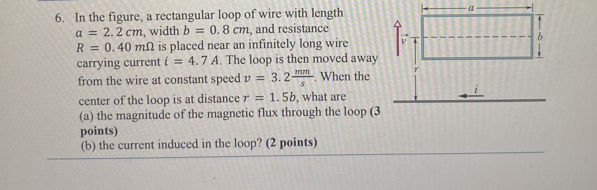 In the figure, a rectangular loop of wire with