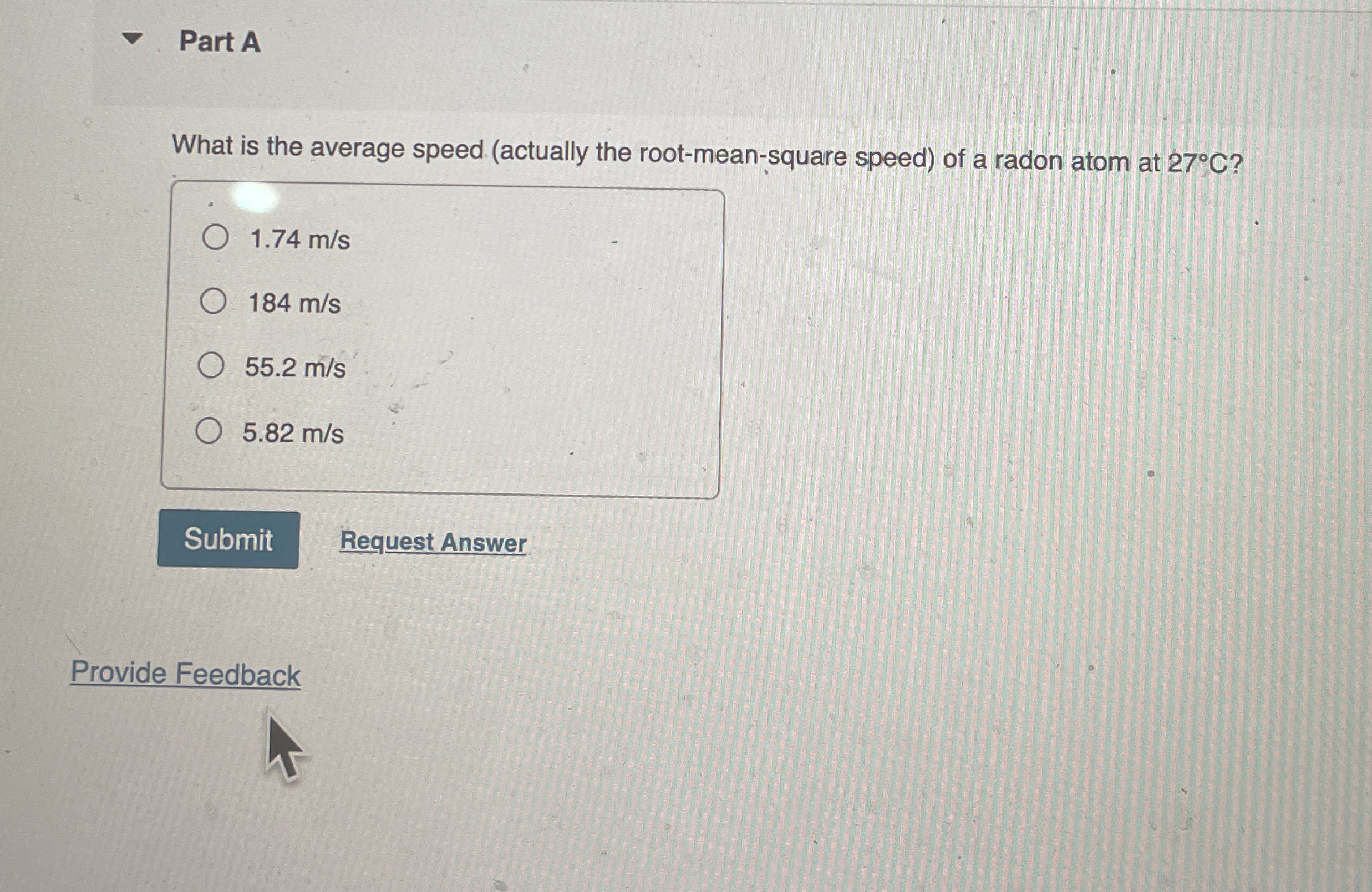 Part A What is the average speed ( actually the