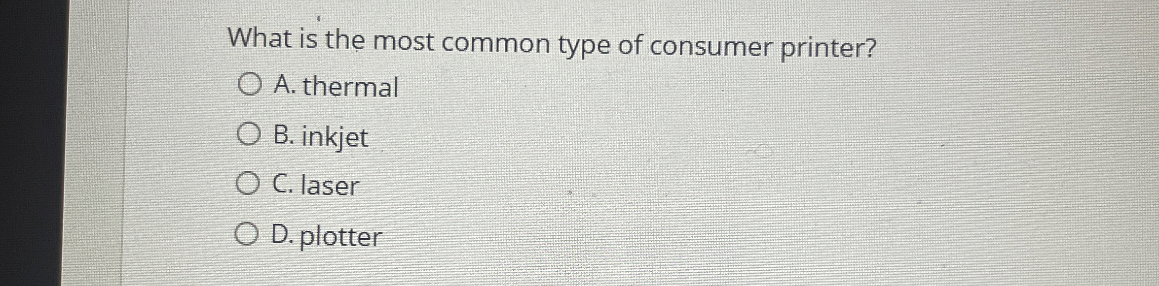 What is the most common type of consumer printer?