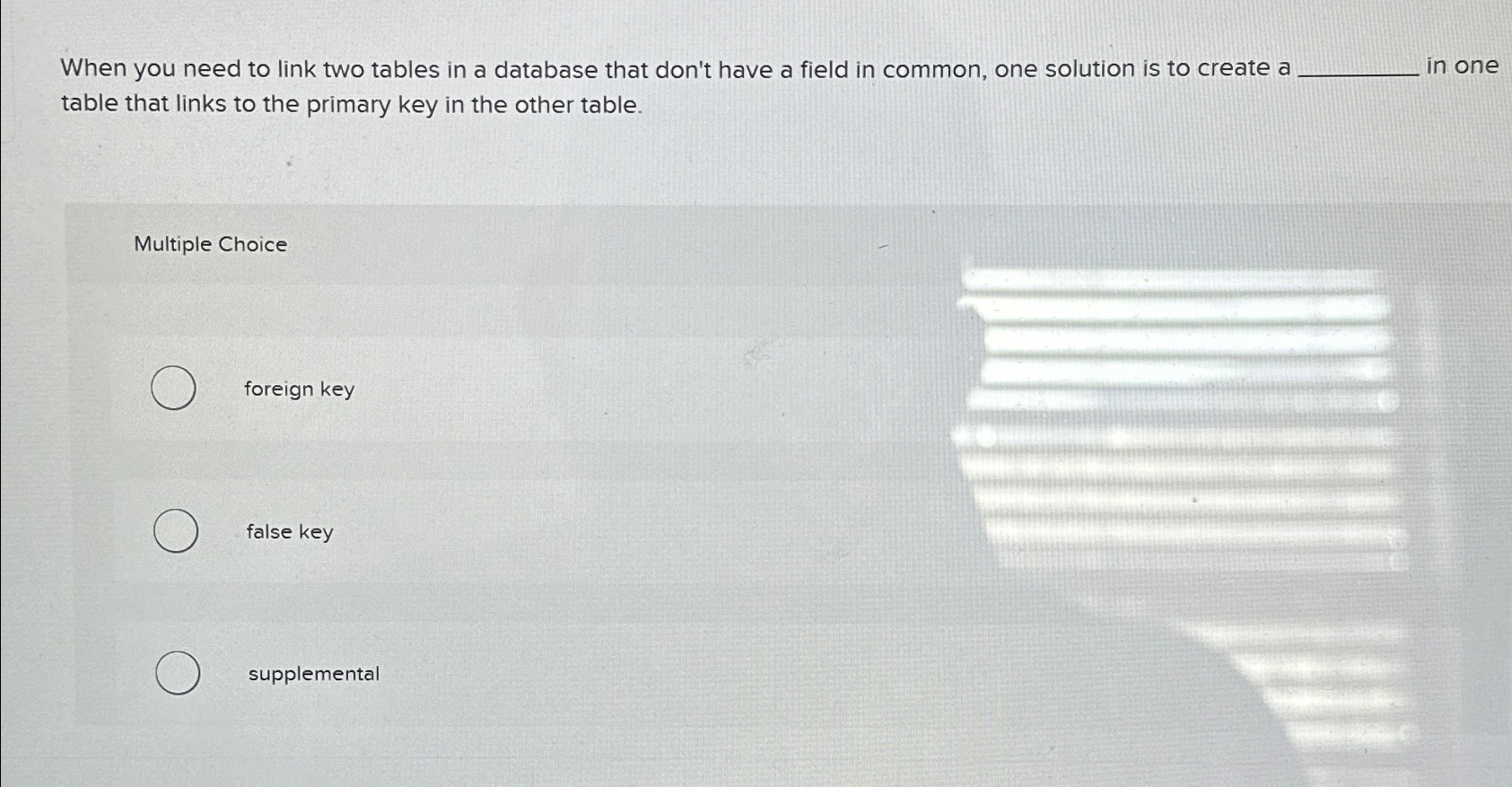 When you need to link two tables in a database