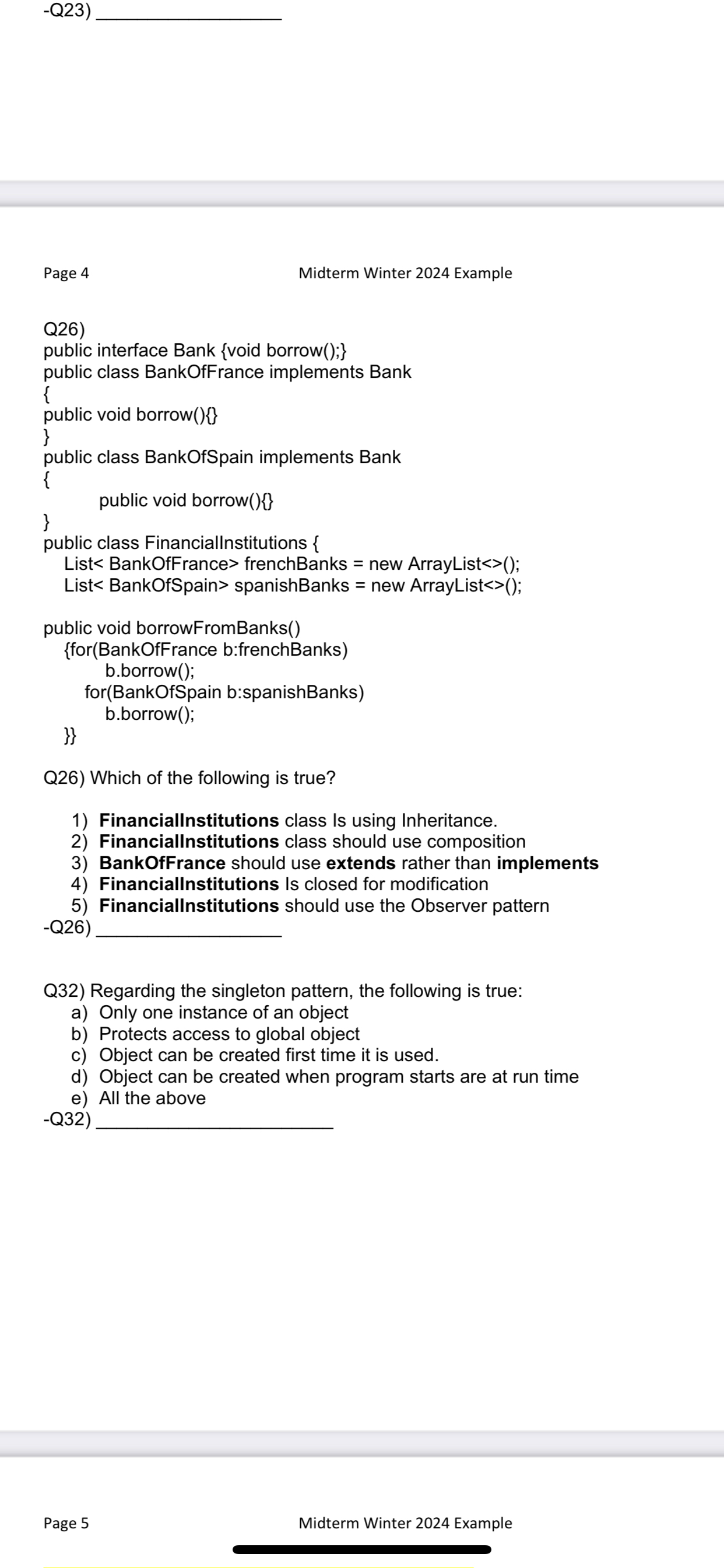 - Q 2 3 ) Page 4 Midterm Winter 2 0 2 4 Example Q