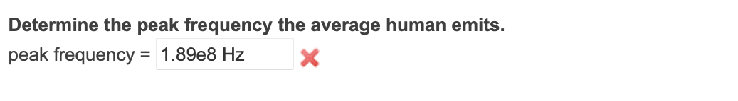 Determine the peak frequency the average human