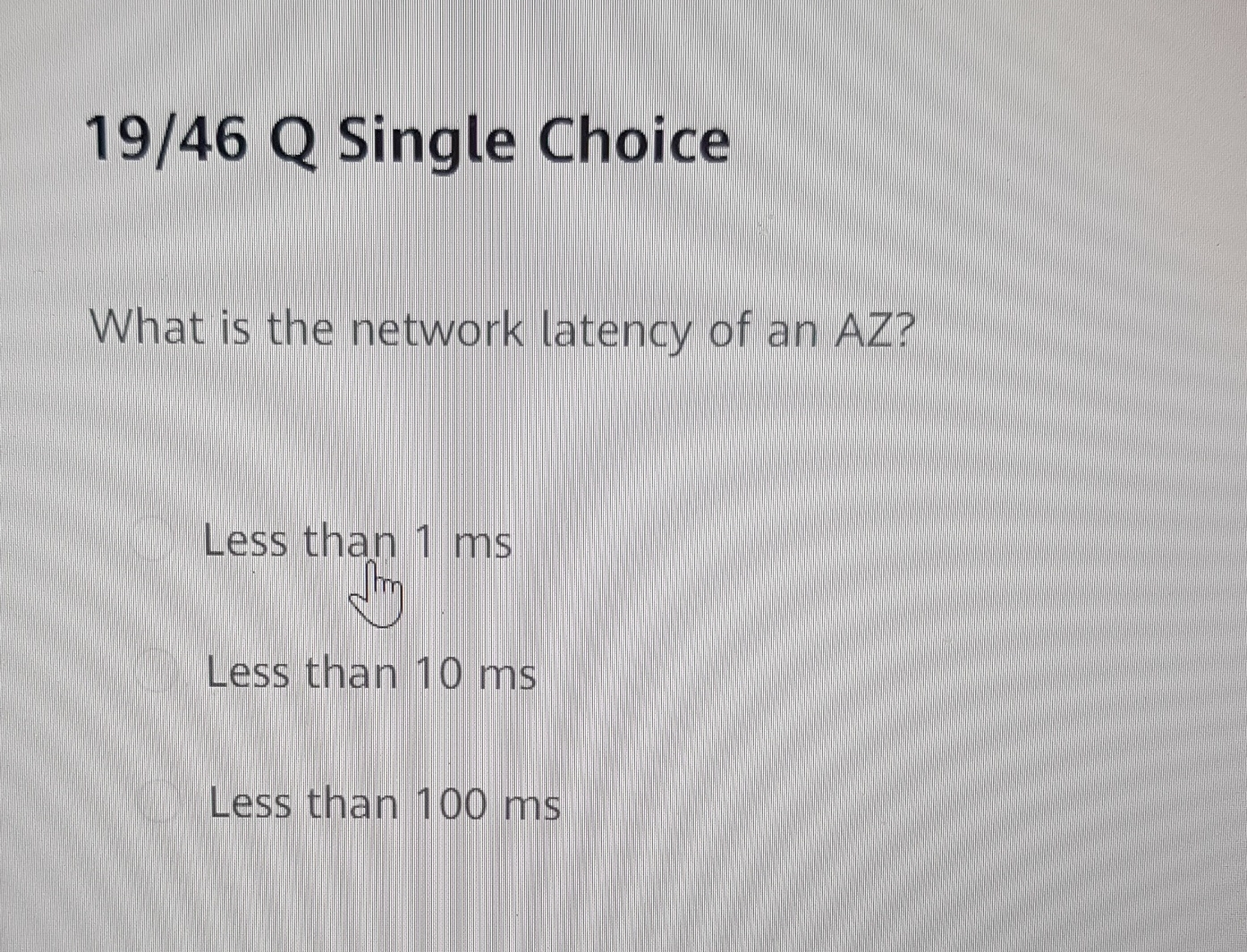 1 9 / 4 6 Q Single Choice What is the network