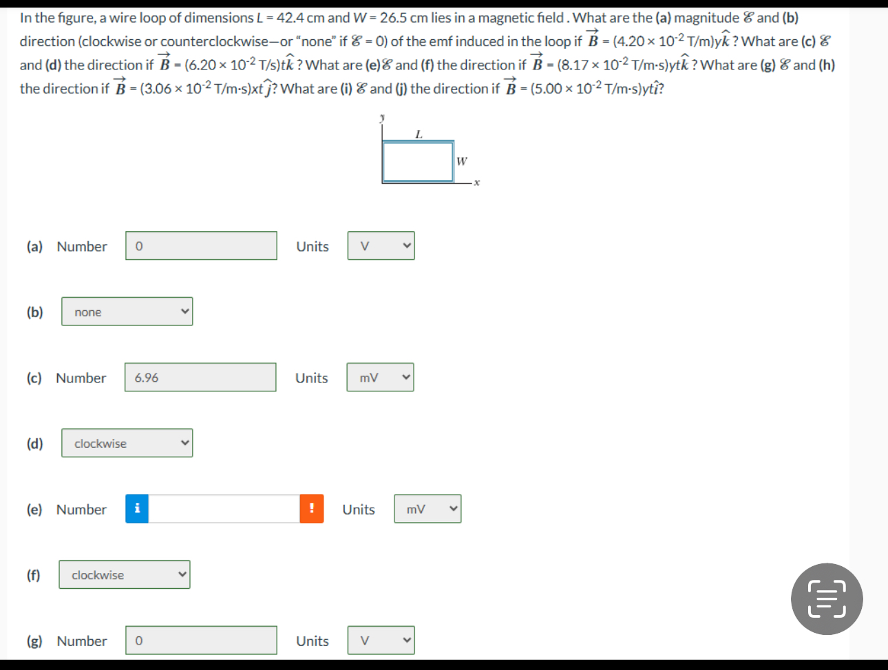 In the figure, a wire loop of dimensions L = 4 2