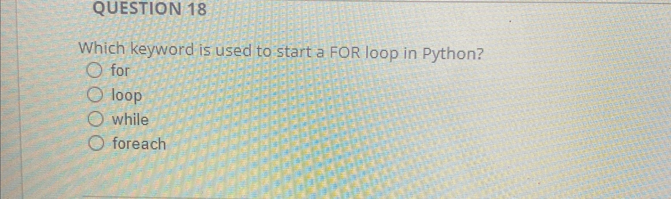 Which keyword is used to start a FOR loop in