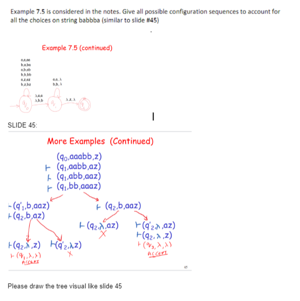 Example 7 . 5 is considered in the notes. Give