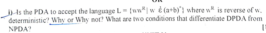 Is the PDA to accept the language L = { w w R | w