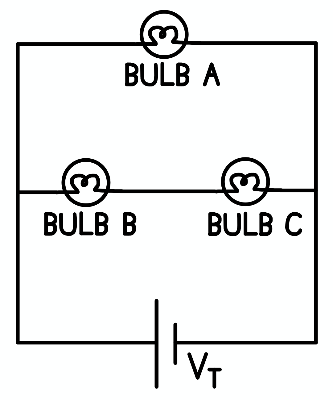 In the circuit below, the voltage drop across