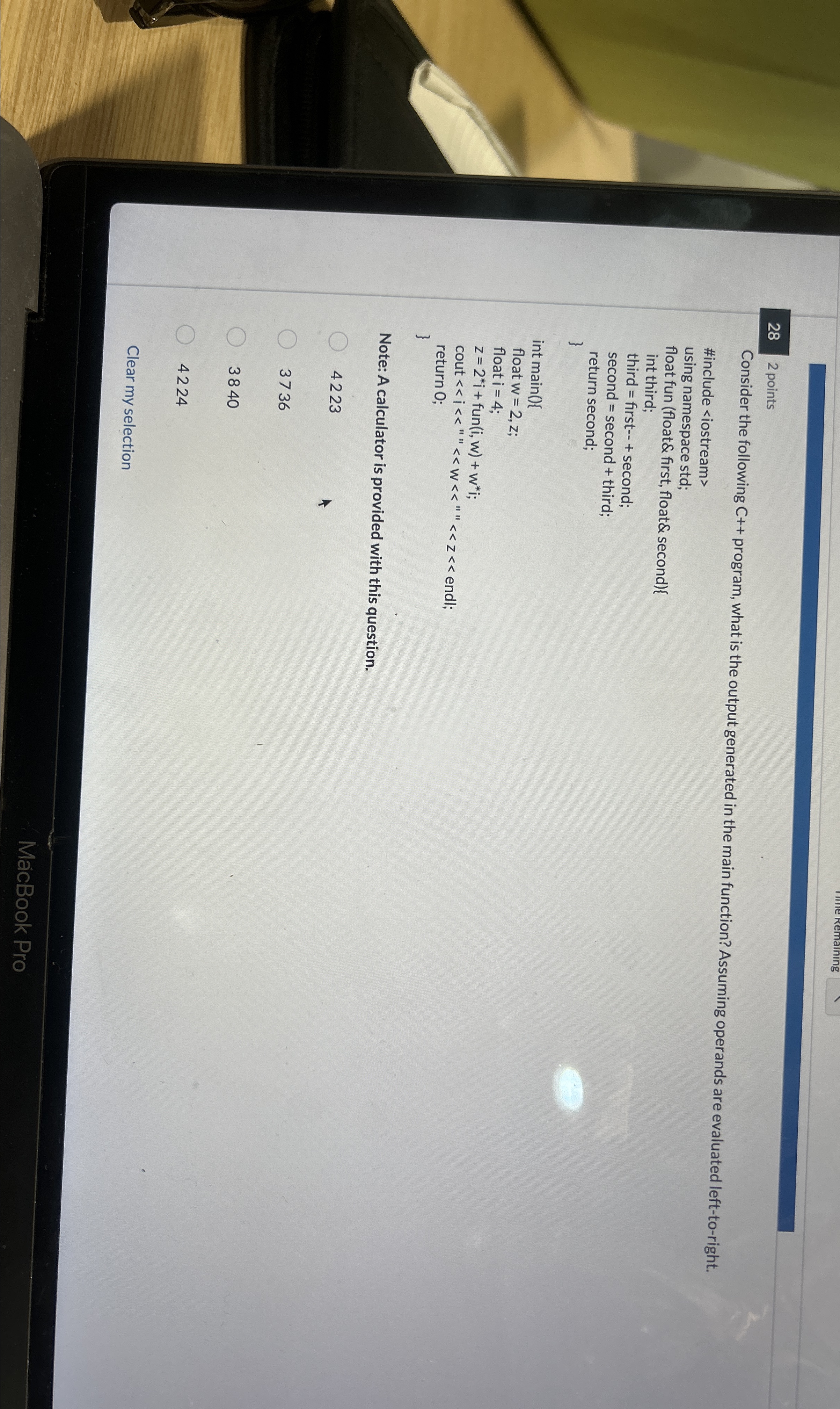 2 8 2 points Consider the following C + +