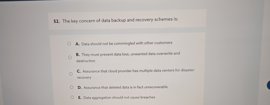 The key concern of data backup and recovery