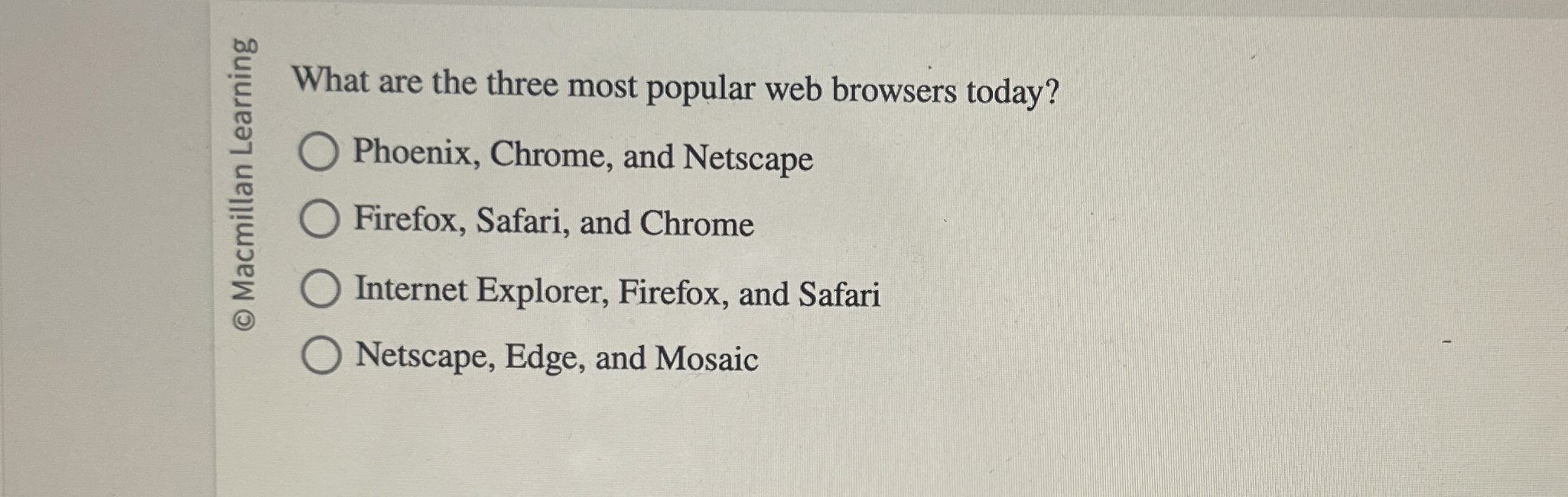 What are the three most popular web browsers