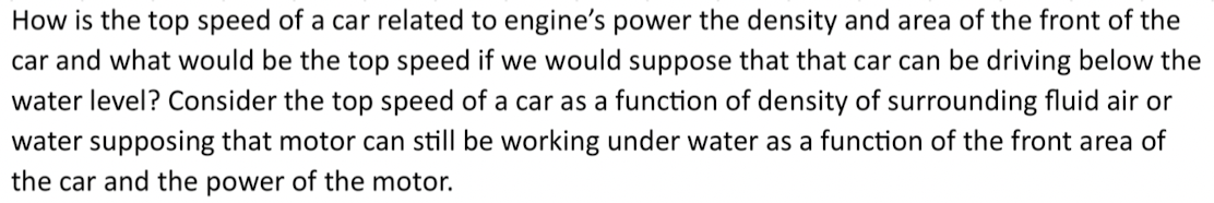 How is the top speed of a car related to engine's