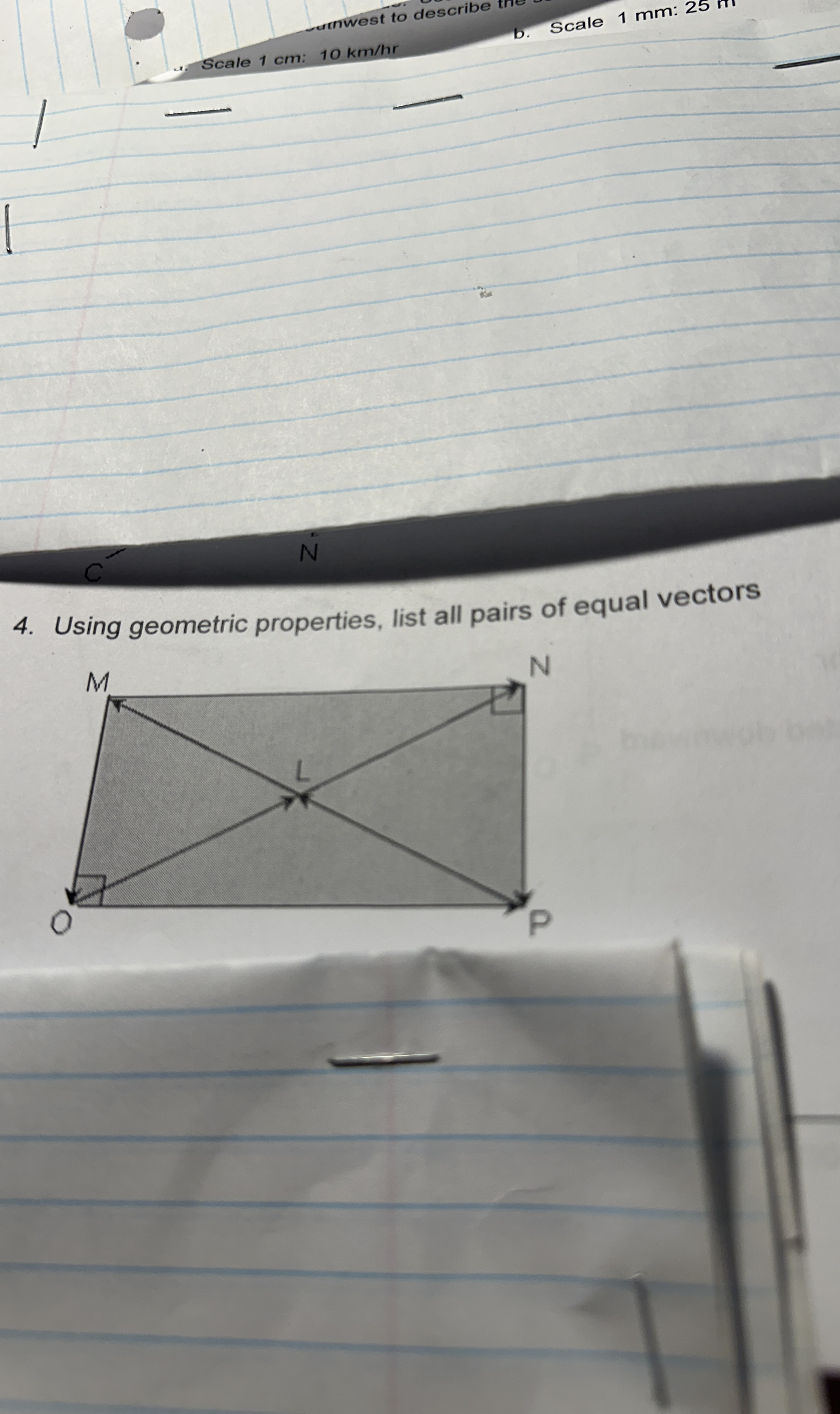 Using geometric properties, list all pairs of